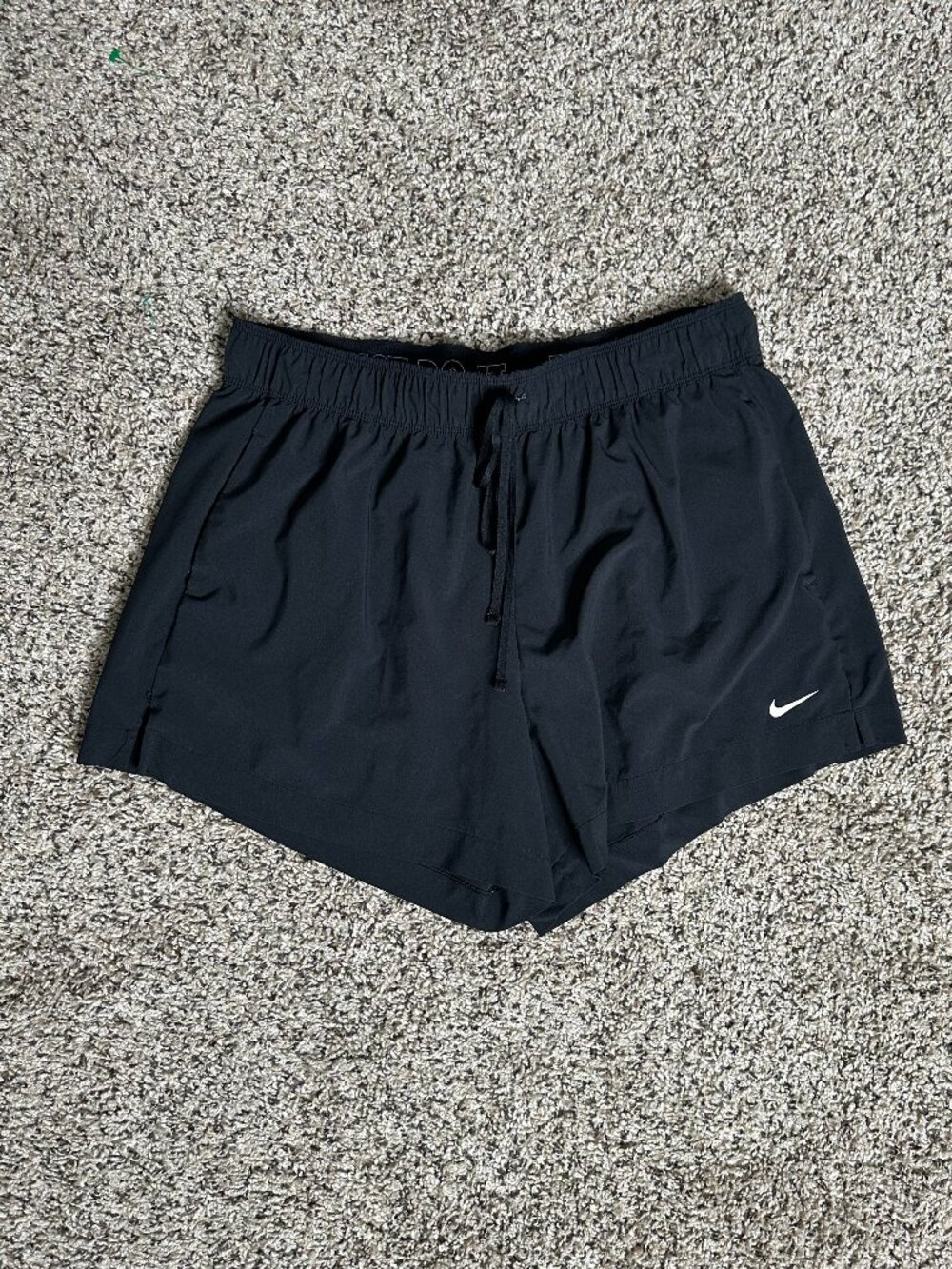 Women's Training Shorts: Nike Dri-FIT Black Athletic Running Shorts SIZE L